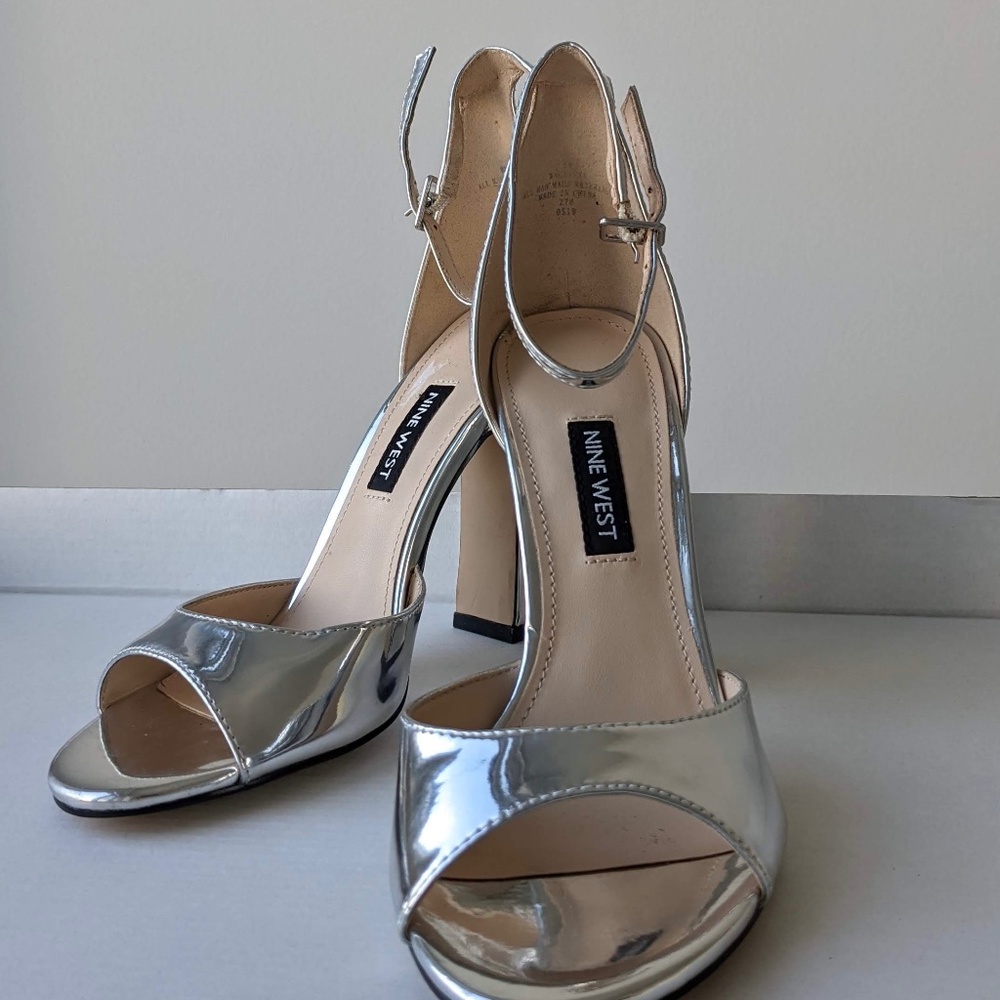 Nine West Gavyn Silver Heels